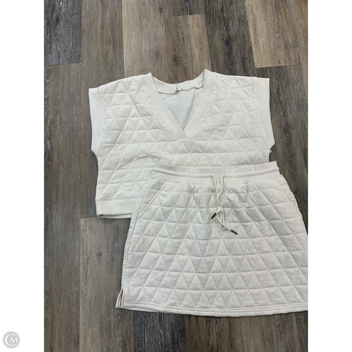 Skirt Set 2pc By Entro In Cream, Size: L