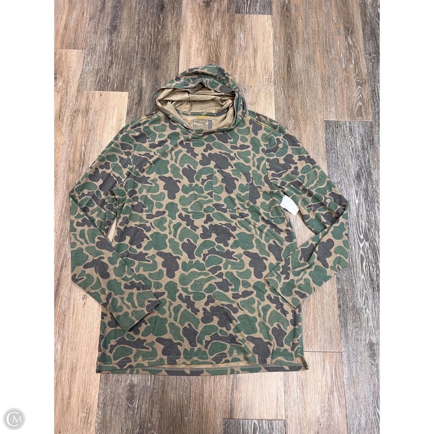 Athletic Longsleeve Hoodie By Marsh Wear In Camouflage Print, Size: L (men’s)