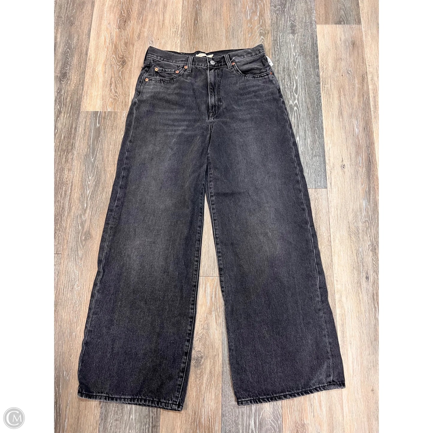 Jeans Wide Leg By Levis In Black Denim, Size: 10/30