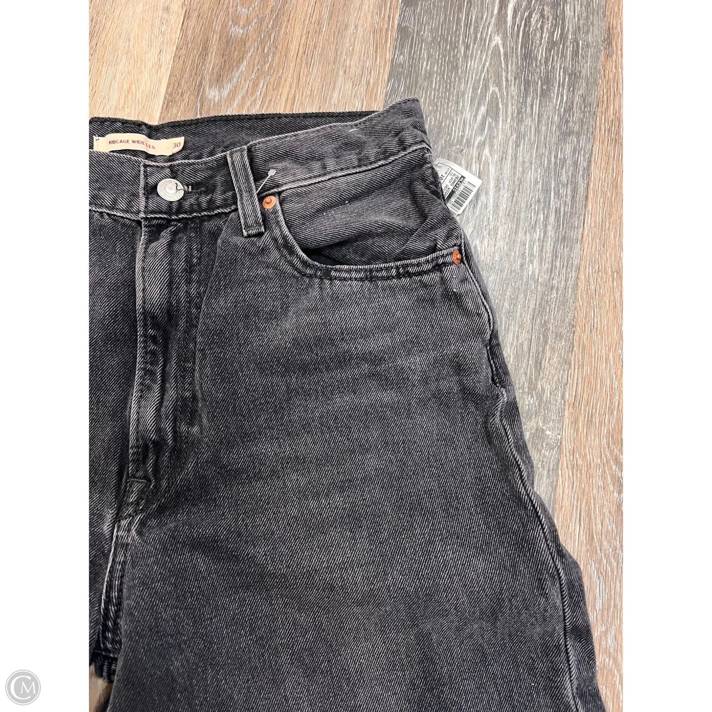 Jeans Wide Leg By Levis In Black Denim, Size: 10/30