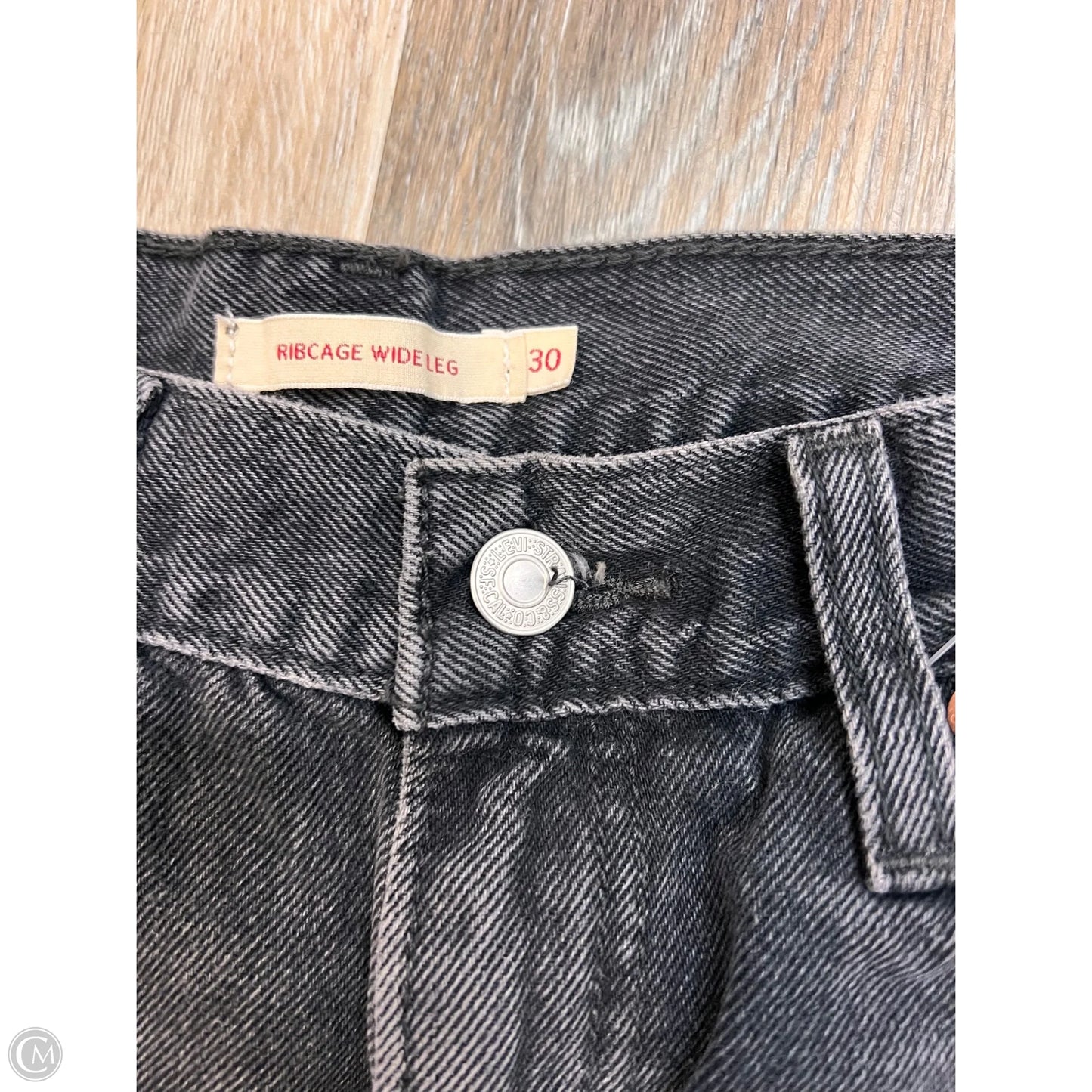 Jeans Wide Leg By Levis In Black Denim, Size: 10/30