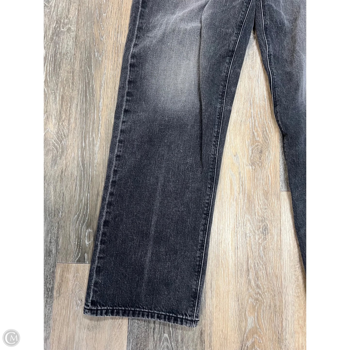 Jeans Straight By American Eagle In Black Denim, Size: 8L