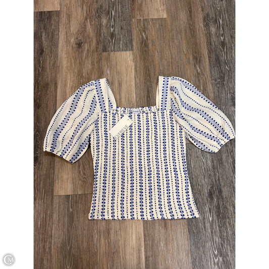 Blouse Short Sleeve By Evereve In Blue, Size: S