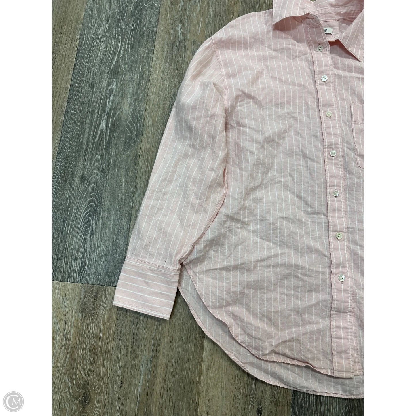 Blouse Long Sleeve By Madewell In Pink, Size: Xxs