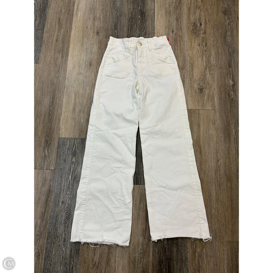 Jeans Wide Leg By Paige In White Denim, Size: 0