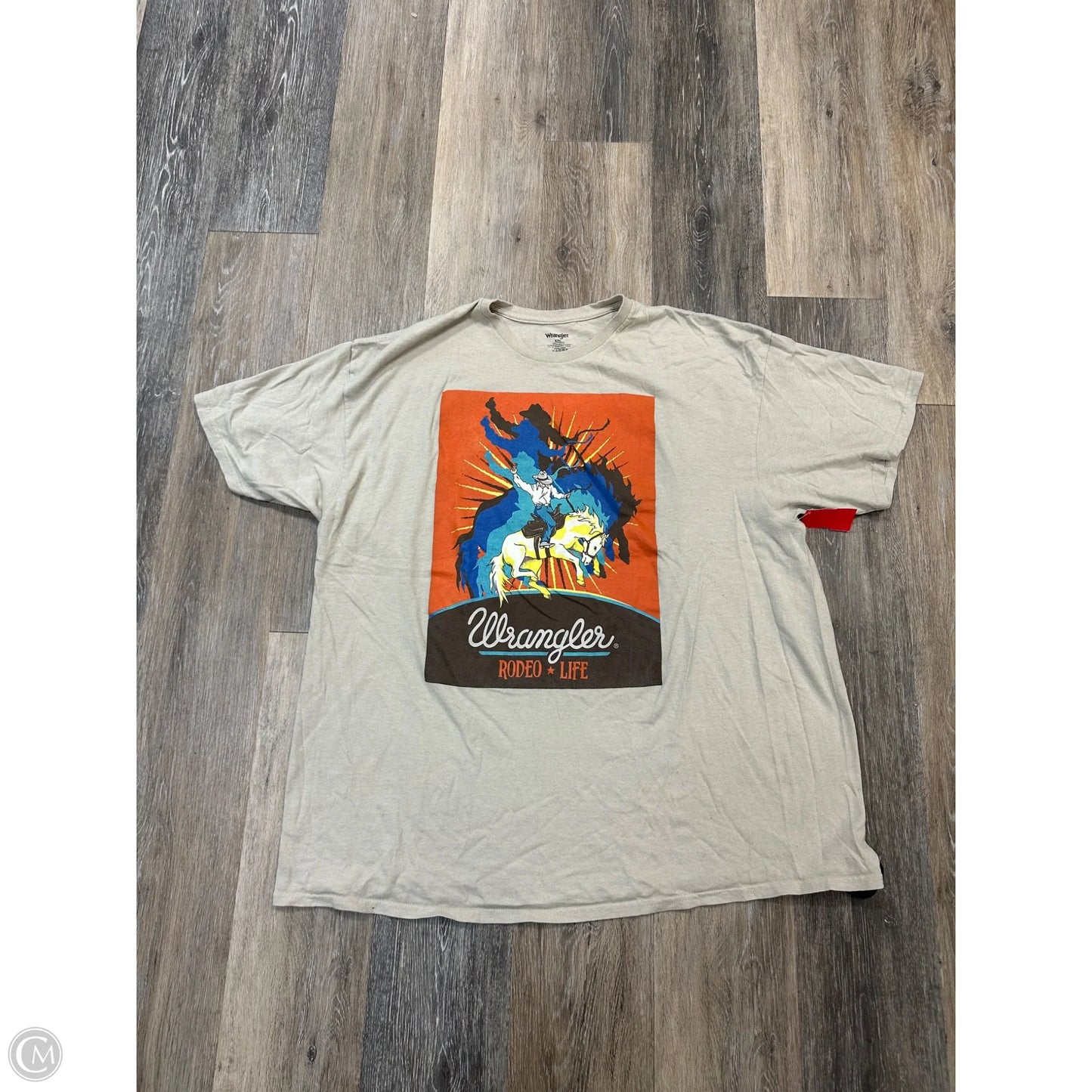 Top Short Sleeve By Wrangler In Tan, Size: Xxl