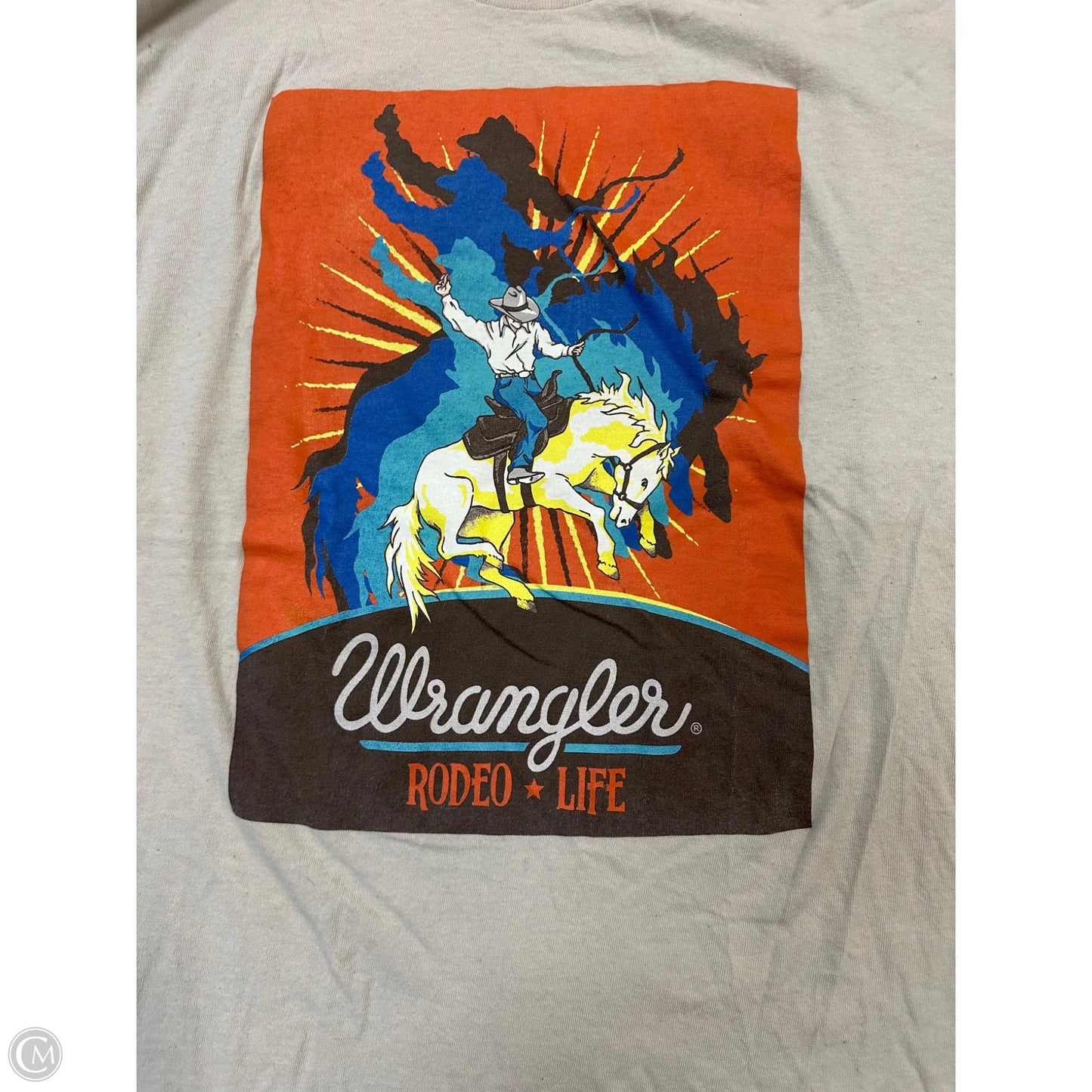 Top Short Sleeve By Wrangler In Tan, Size: Xxl