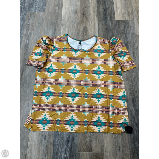 Top Short Sleeve By Sterling Kreek In Yellow, Size: 3x