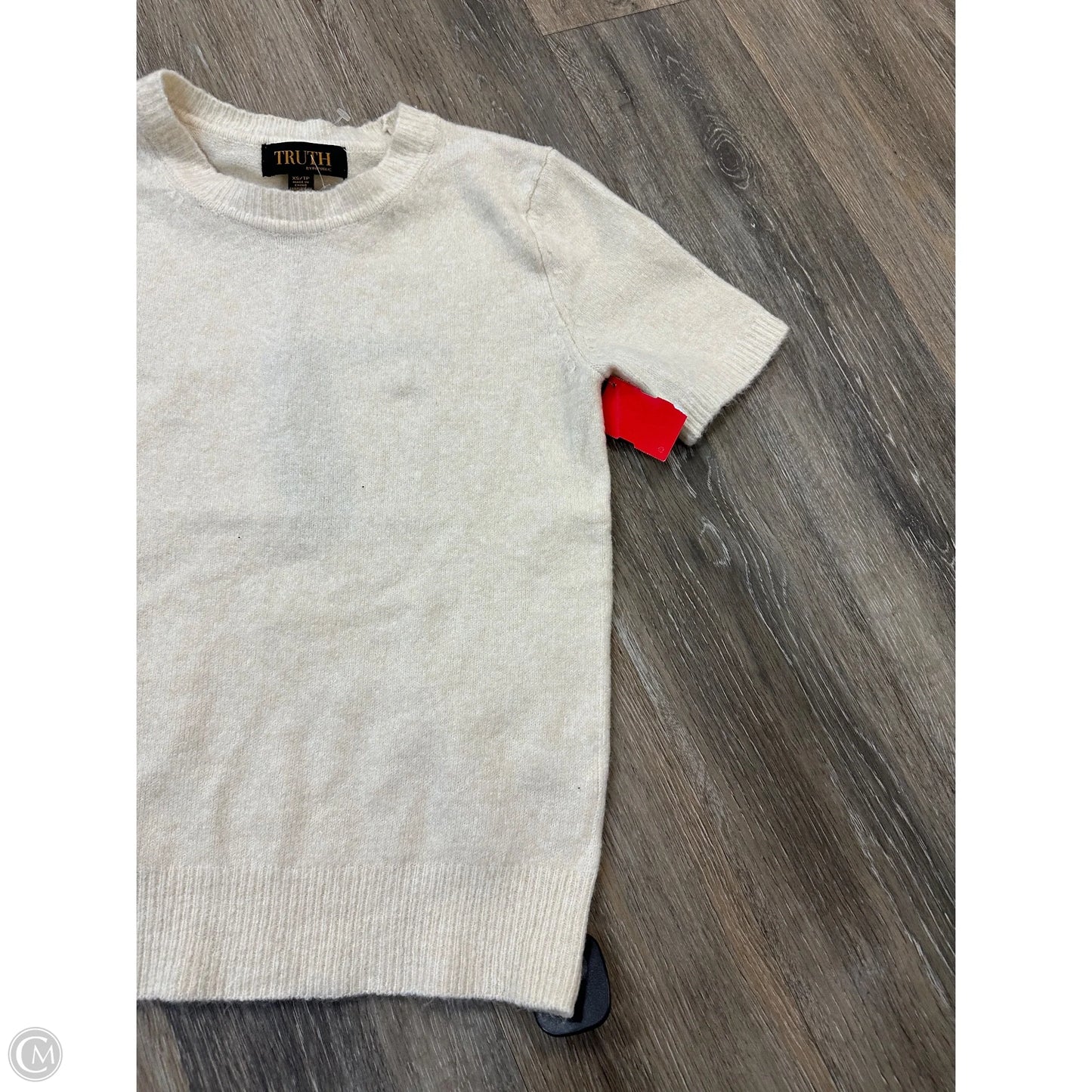 Sweater Short Sleeve By Truth by Republic  In Cream, Size: Xs