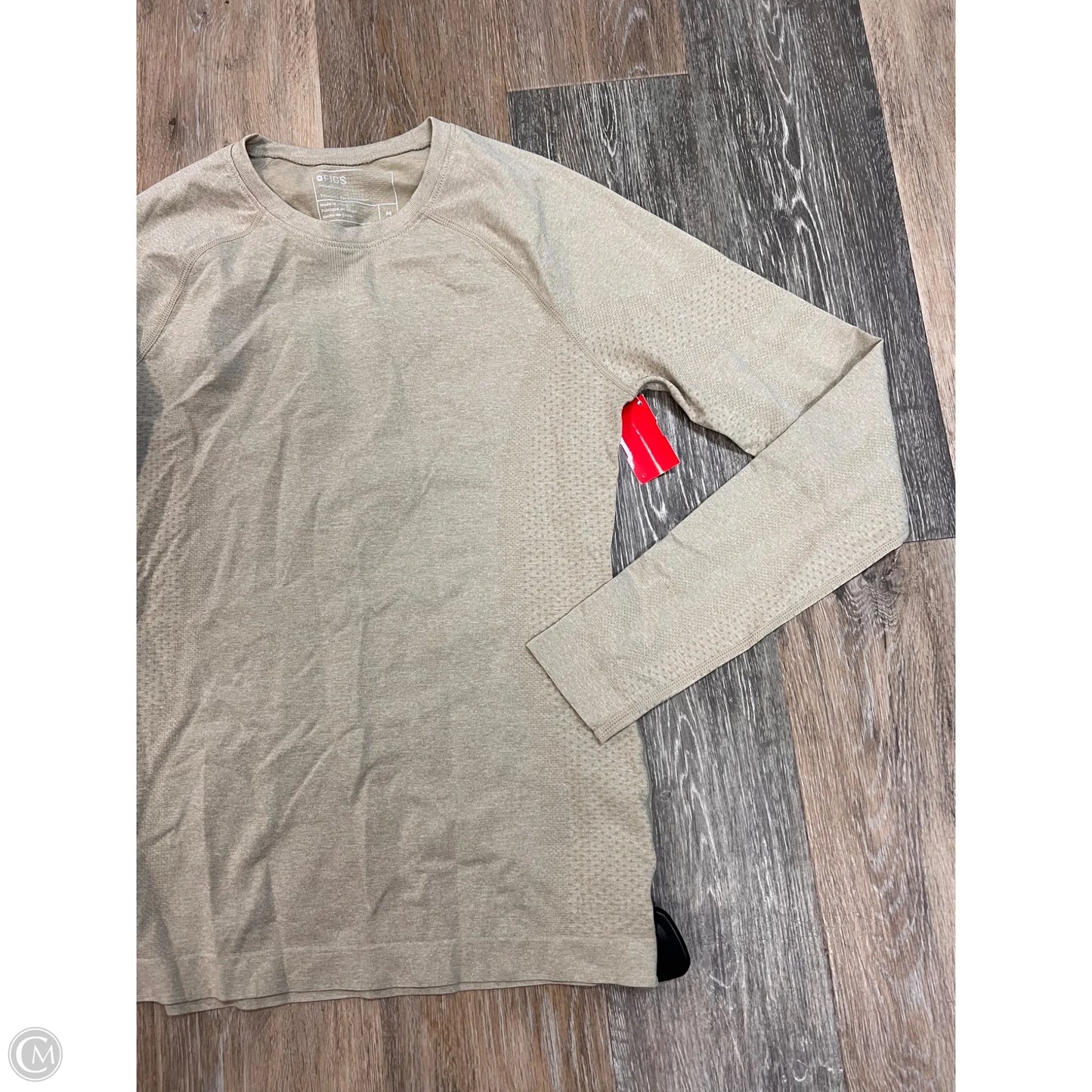 Athletic Top Long Sleeve  By Figs In Tan, Size: M