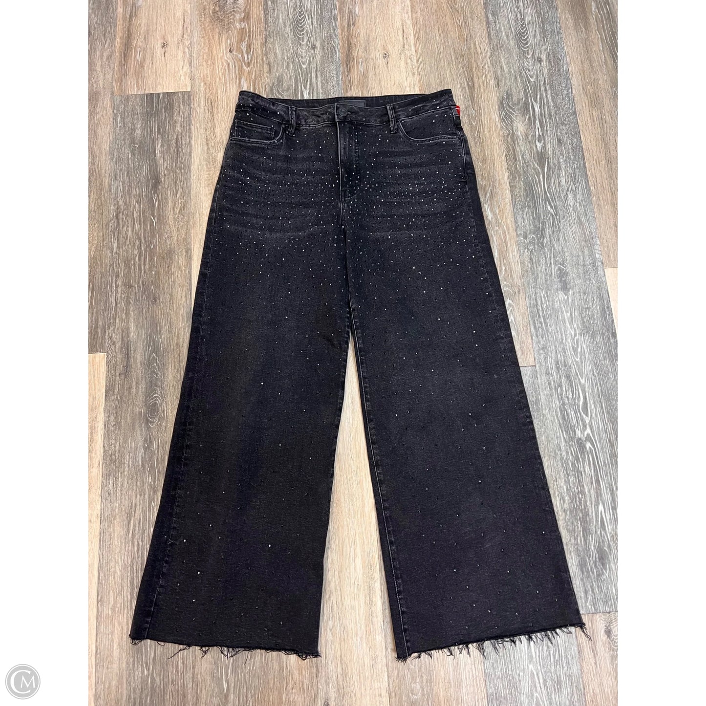 Jeans Wide Leg By Kut In Black Denim, Size: 10