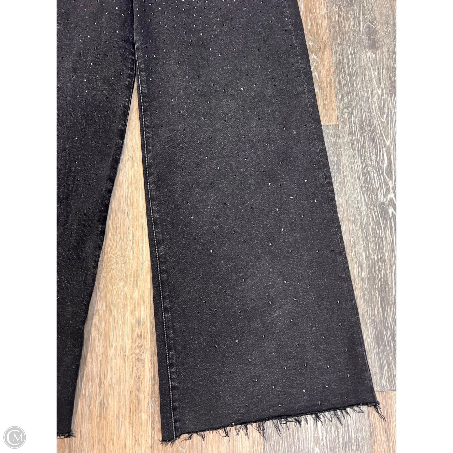 Jeans Wide Leg By Kut In Black Denim, Size: 10
