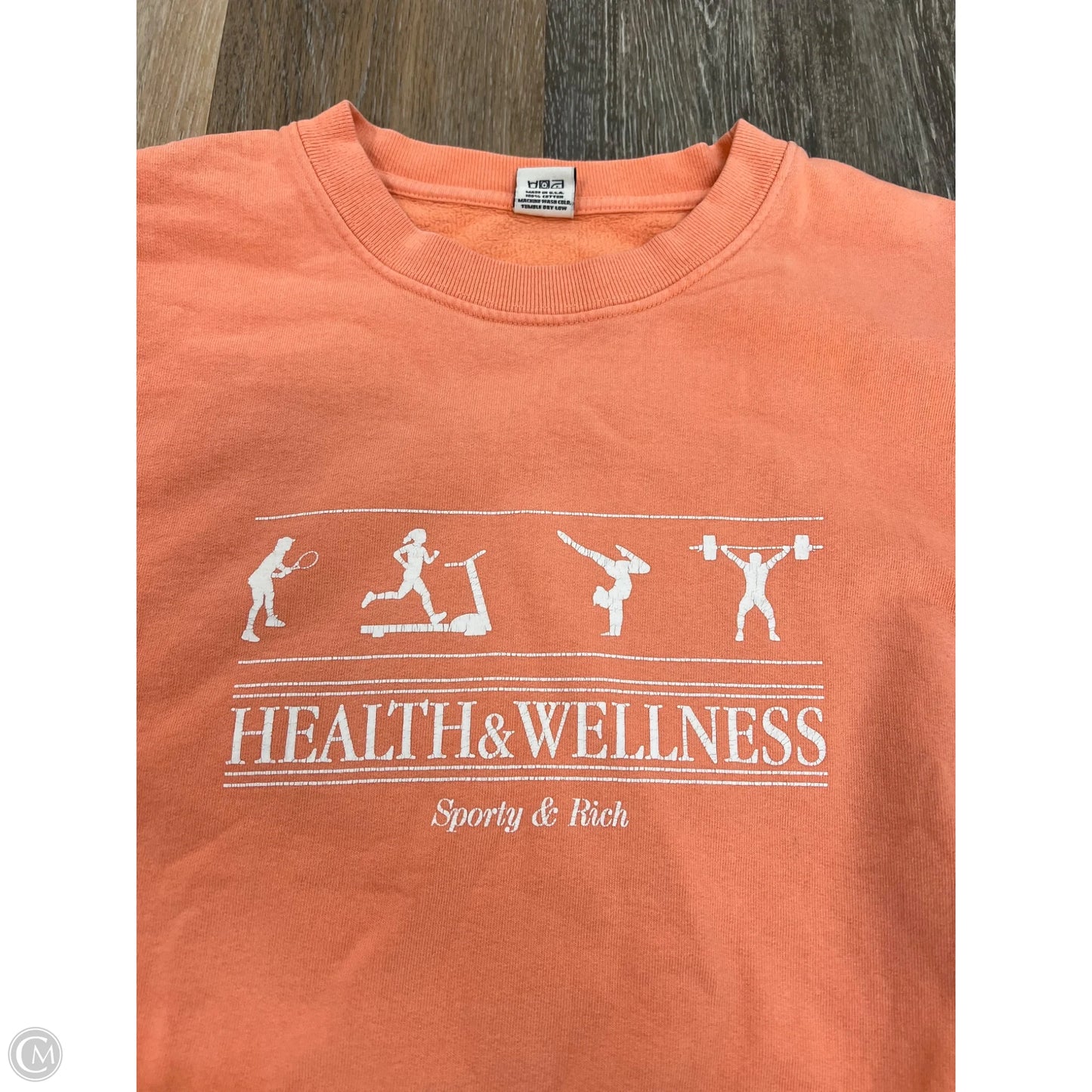 Sweatshirt Crewneck By Sporty & Rich In Orange, Size: Xl