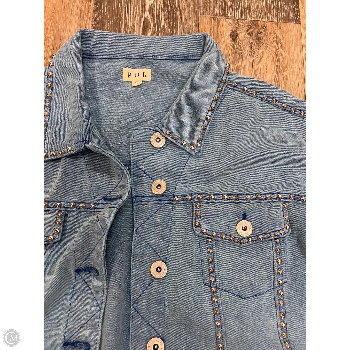 Jacket Denim By Pol In Blue, Size: S