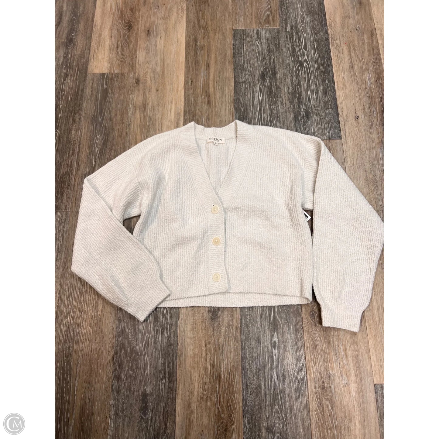 Sweater Cardigan By Nation In White, Size: S
