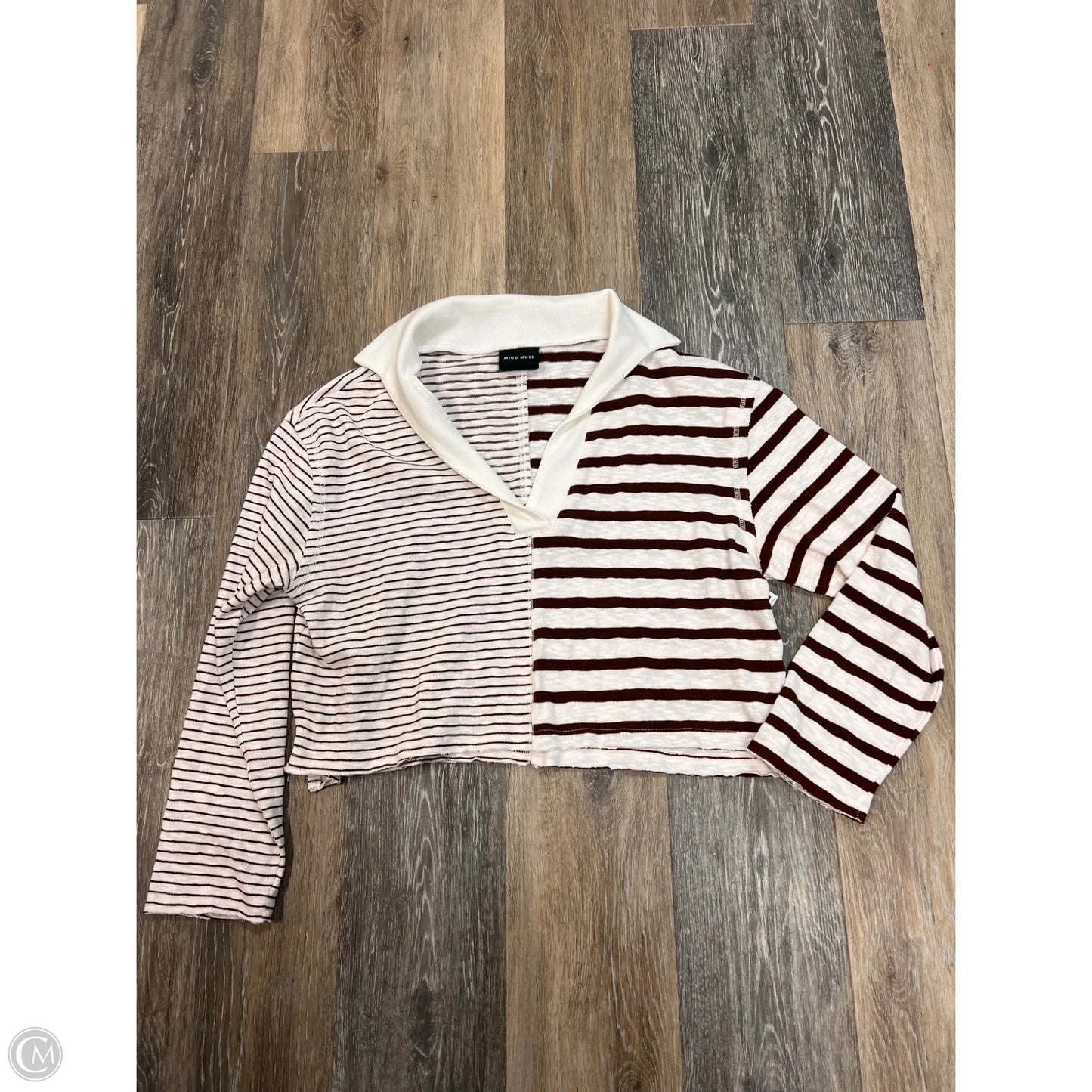 Top Long Sleeve By Miou Muse In Striped Pattern, Size: S