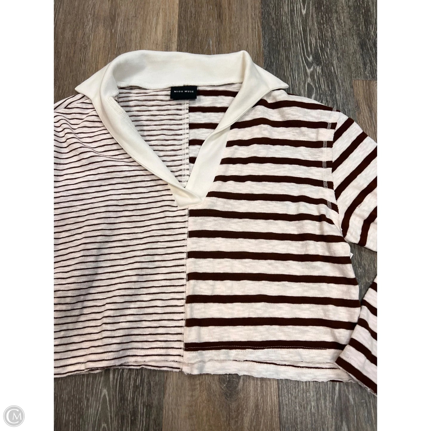 Top Long Sleeve By Miou Muse In Striped Pattern, Size: S