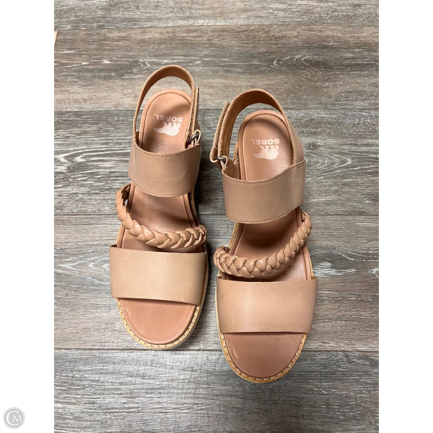 Sandals Heels Wedge By Sorel In Tan, Size: 9.5