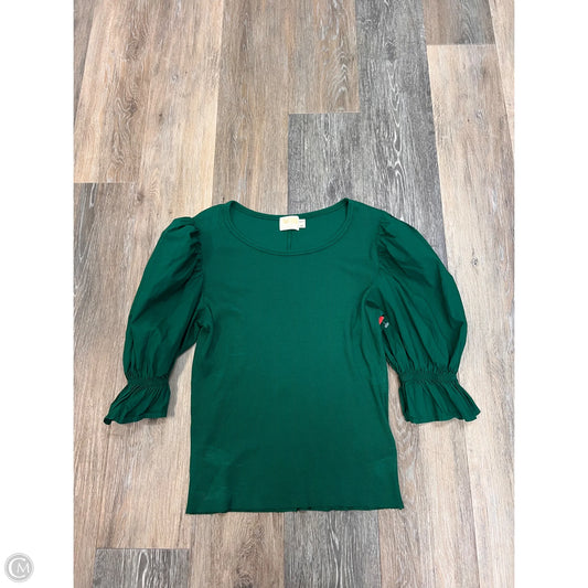 Blouse Short Sleeve By Nation In Green, Size: L
