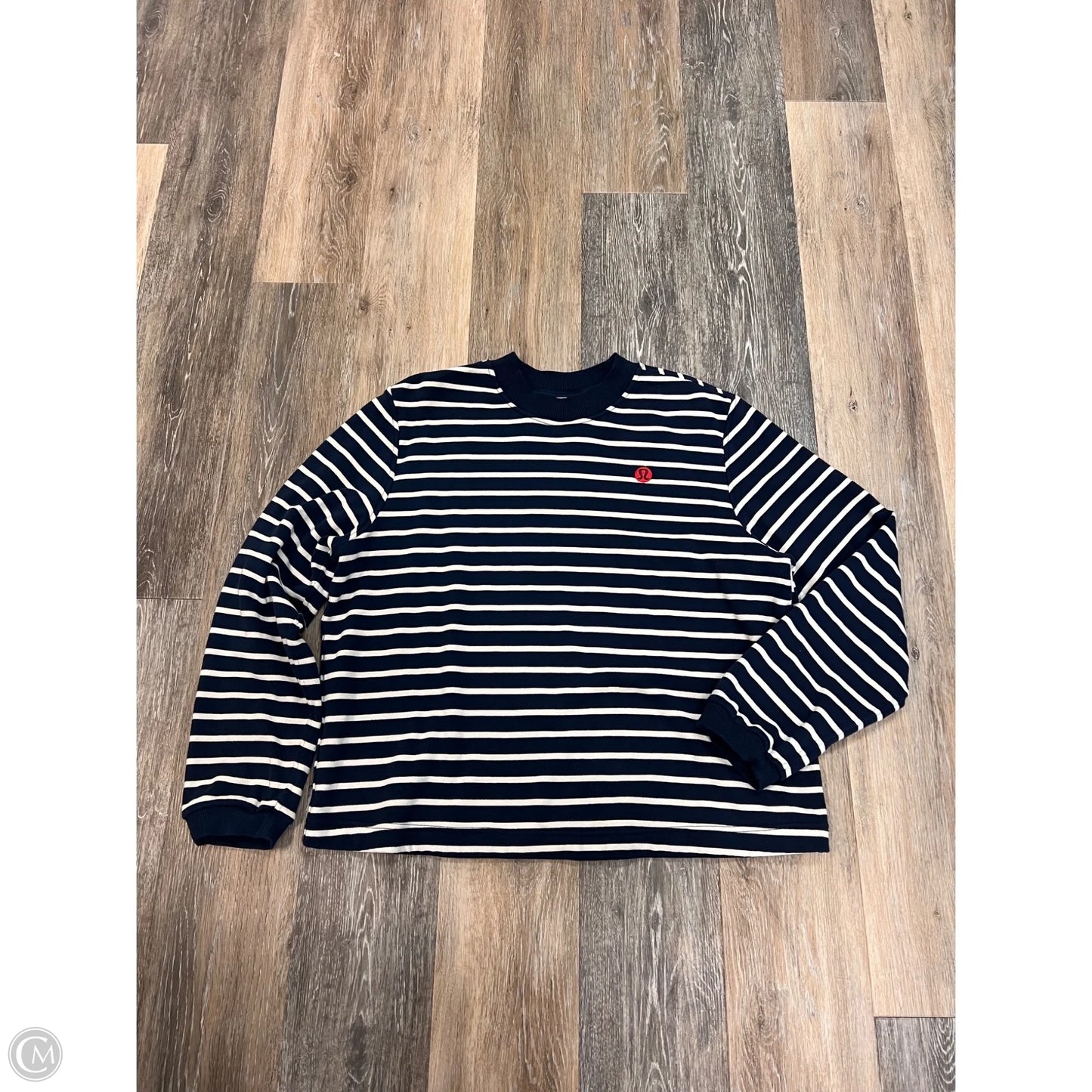 Athletic Sweatshirt Crewneck By Lululemon In Striped Pattern, Size: Xl