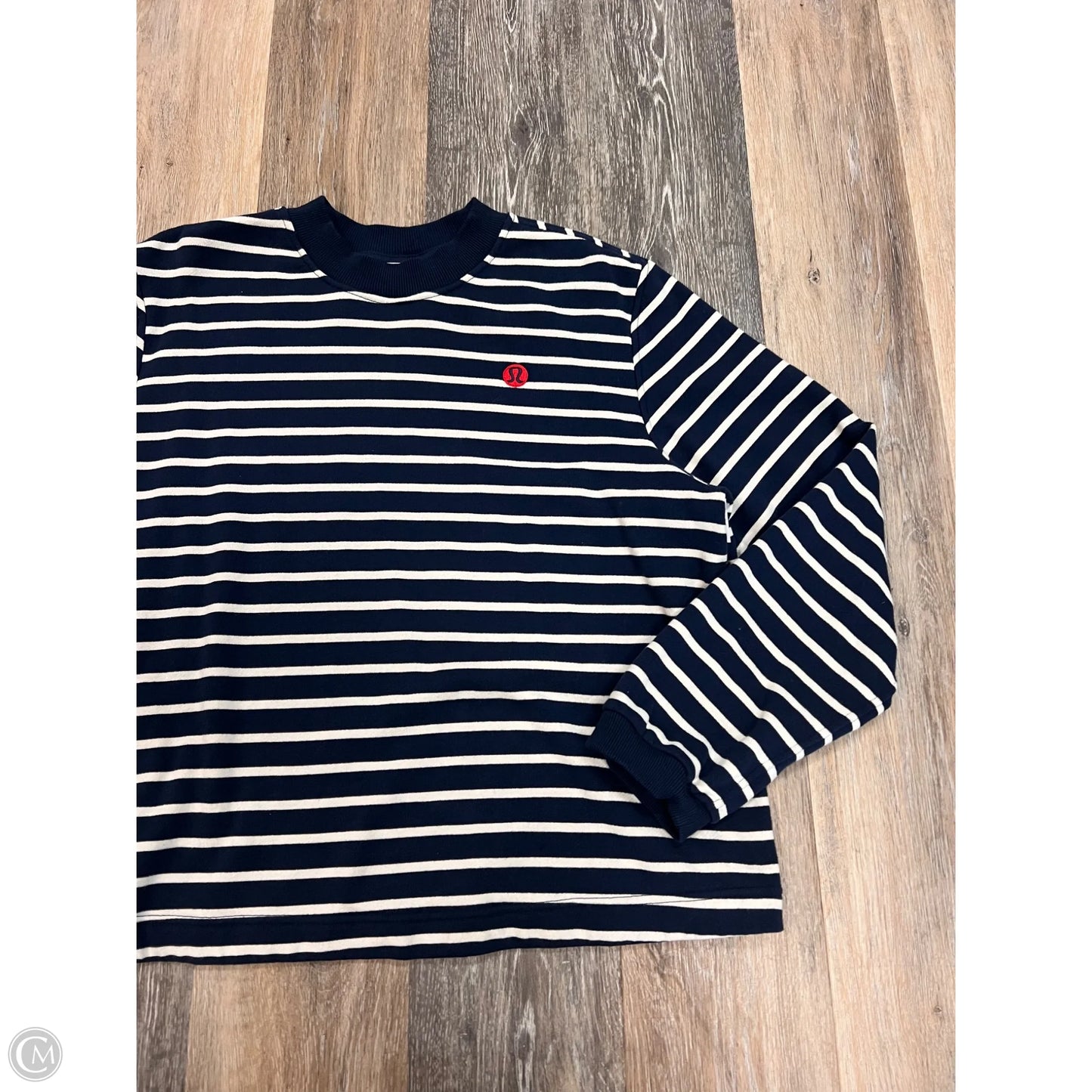 Athletic Sweatshirt Crewneck By Lululemon In Striped Pattern, Size: Xl