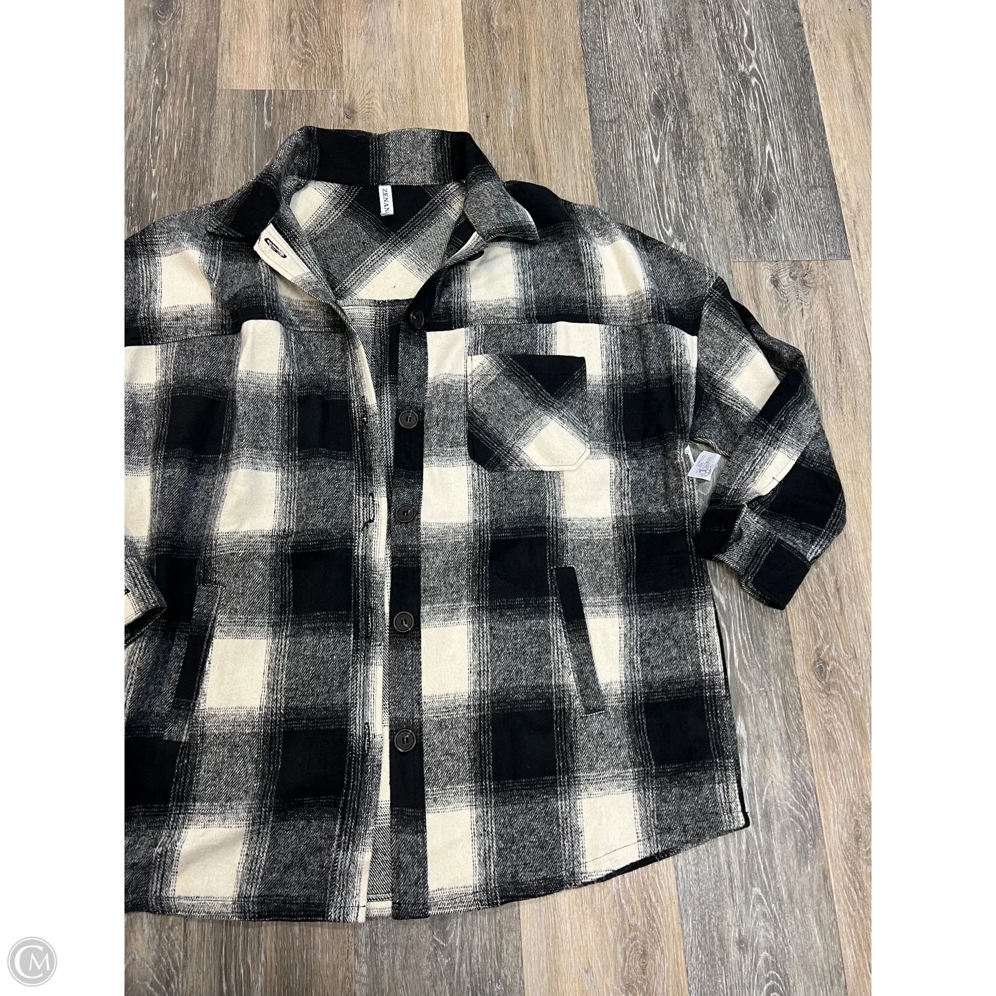 Jacket Shirt By Zenana In Black, Size: M