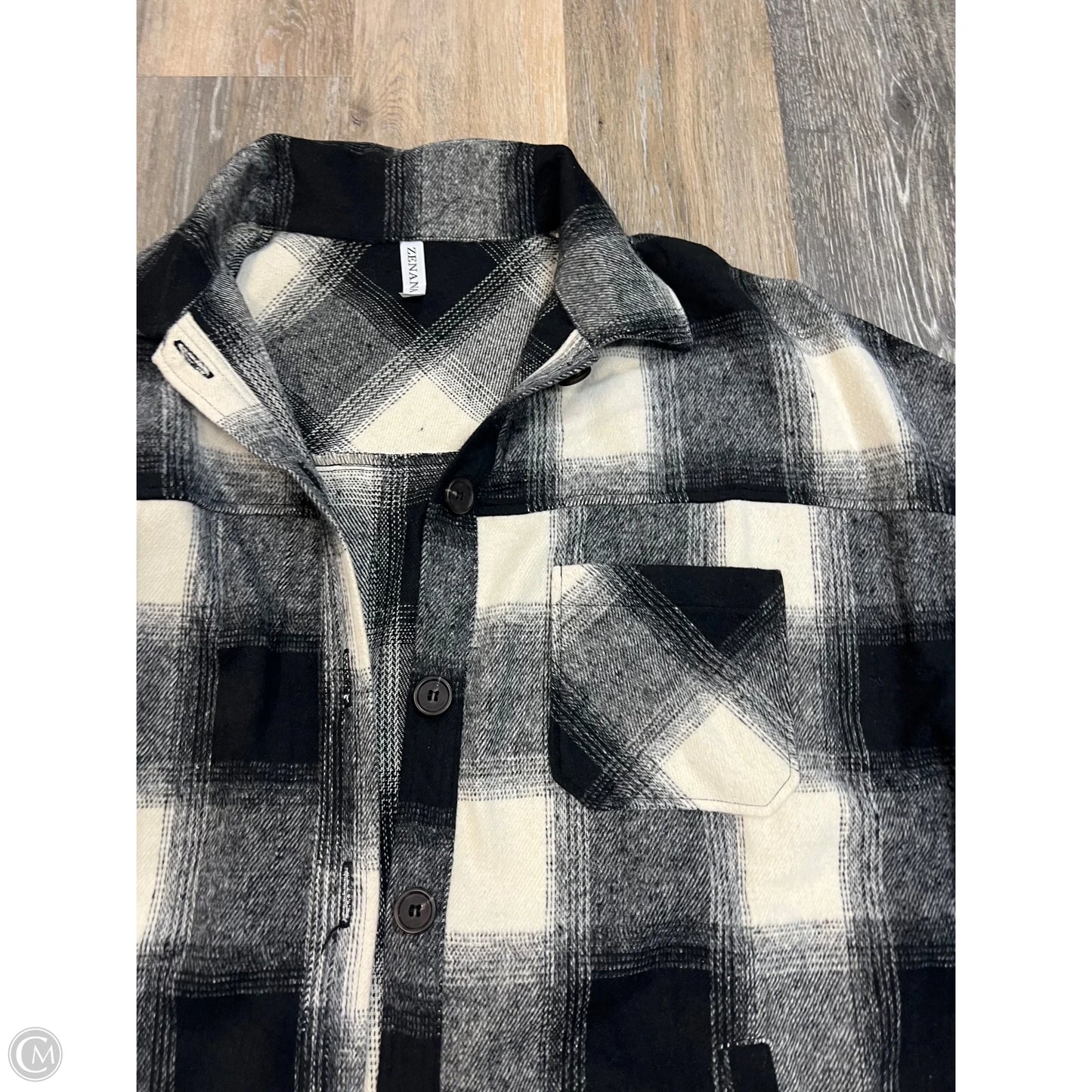 Jacket Shirt By Zenana In Black, Size: M