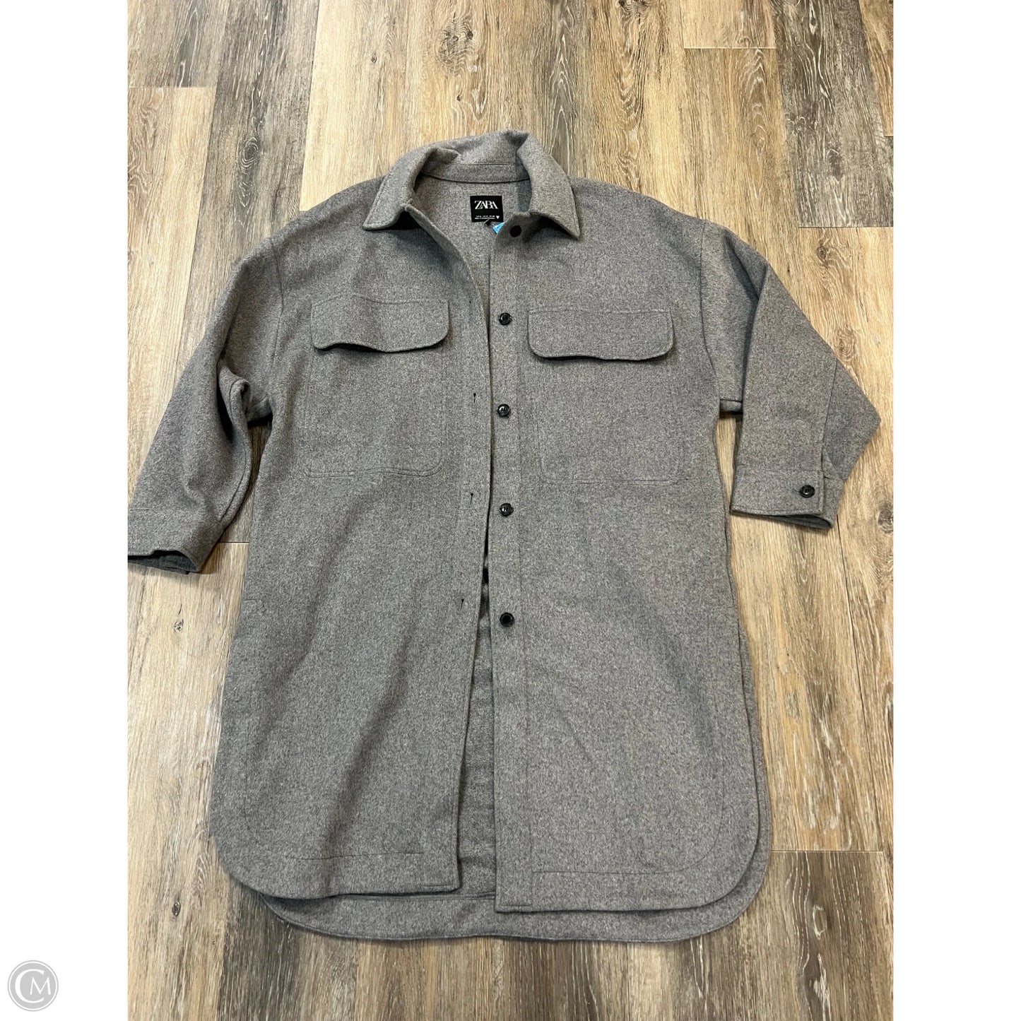 Coat Peacoat By Zara In Grey, Size: M