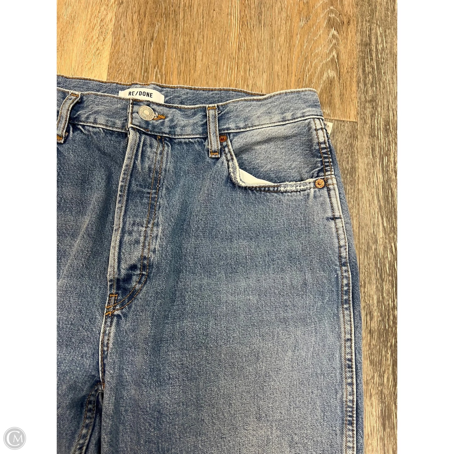 Jeans Straight By Re/Done In Blue Denim, Size: 12
