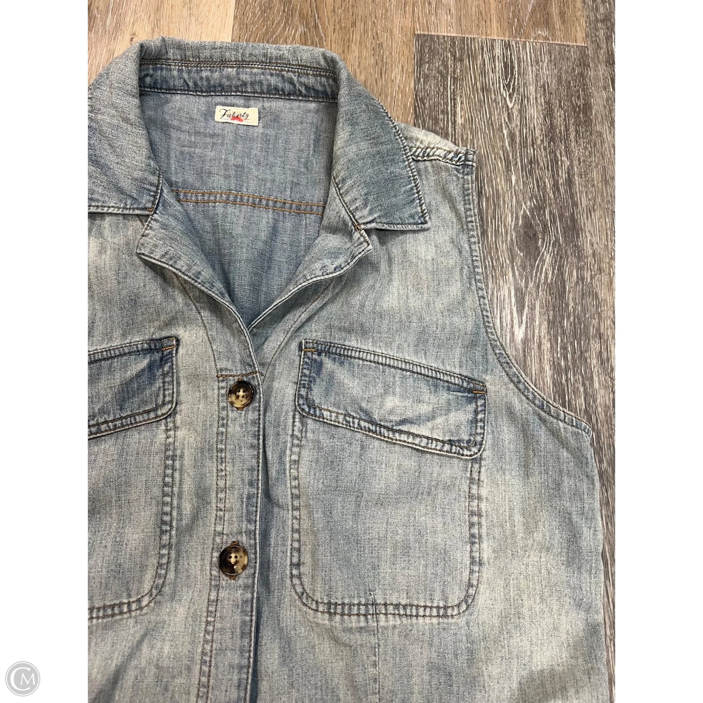 Dress Casual Short By Faherty In Blue Denim, Size: L