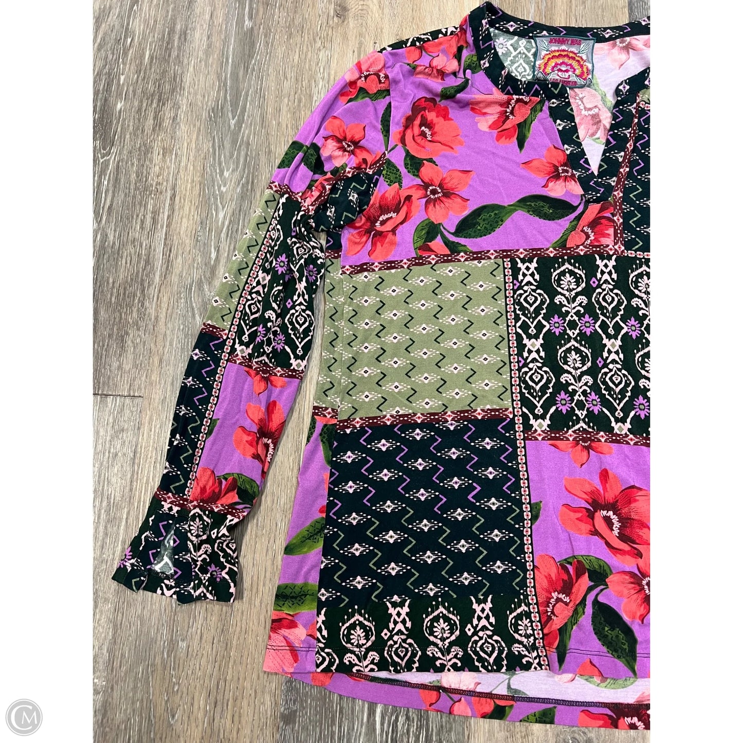 Top Long Sleeve By Johnny Was In Multi-colored, Size: M