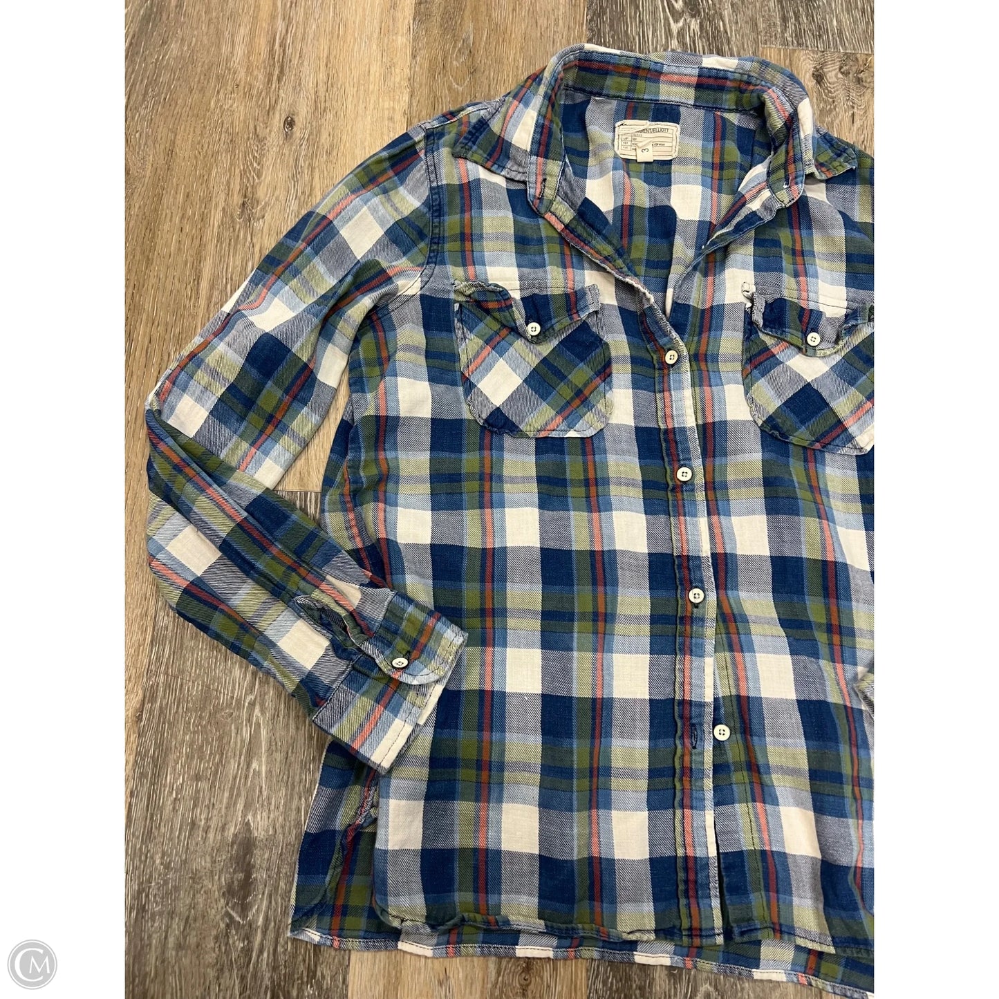 Blouse Long Sleeve By Current/elliott In Blue, Size: M