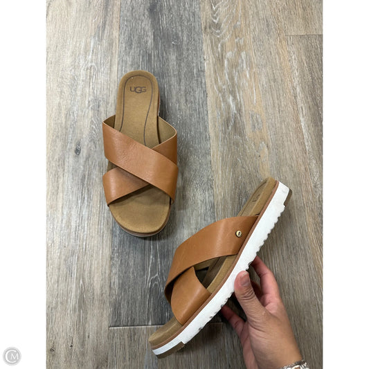 Sandals Designer By Ugg In Brown, Size: 9