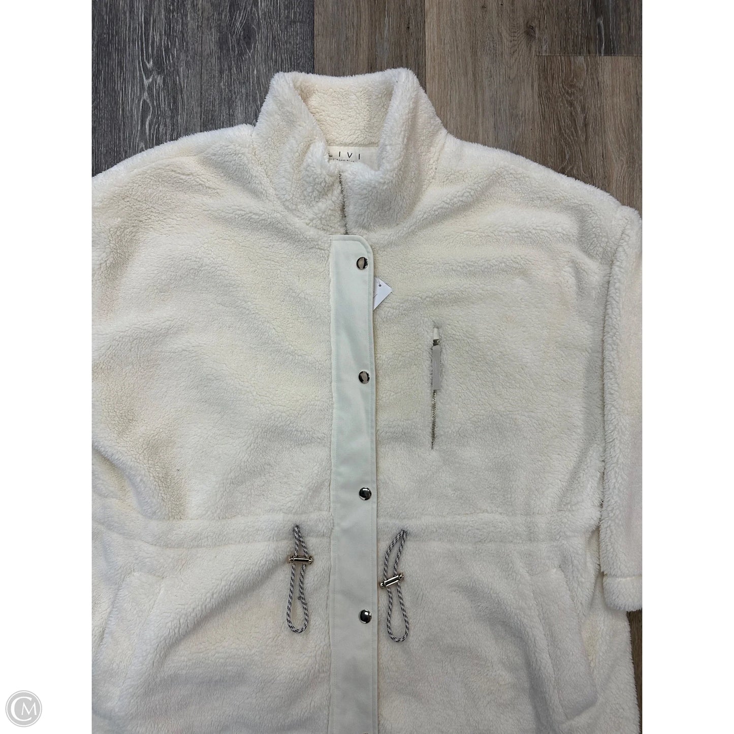 Jacket Faux Fur & Sherpa By Livi Active In Cream, Size: 3x