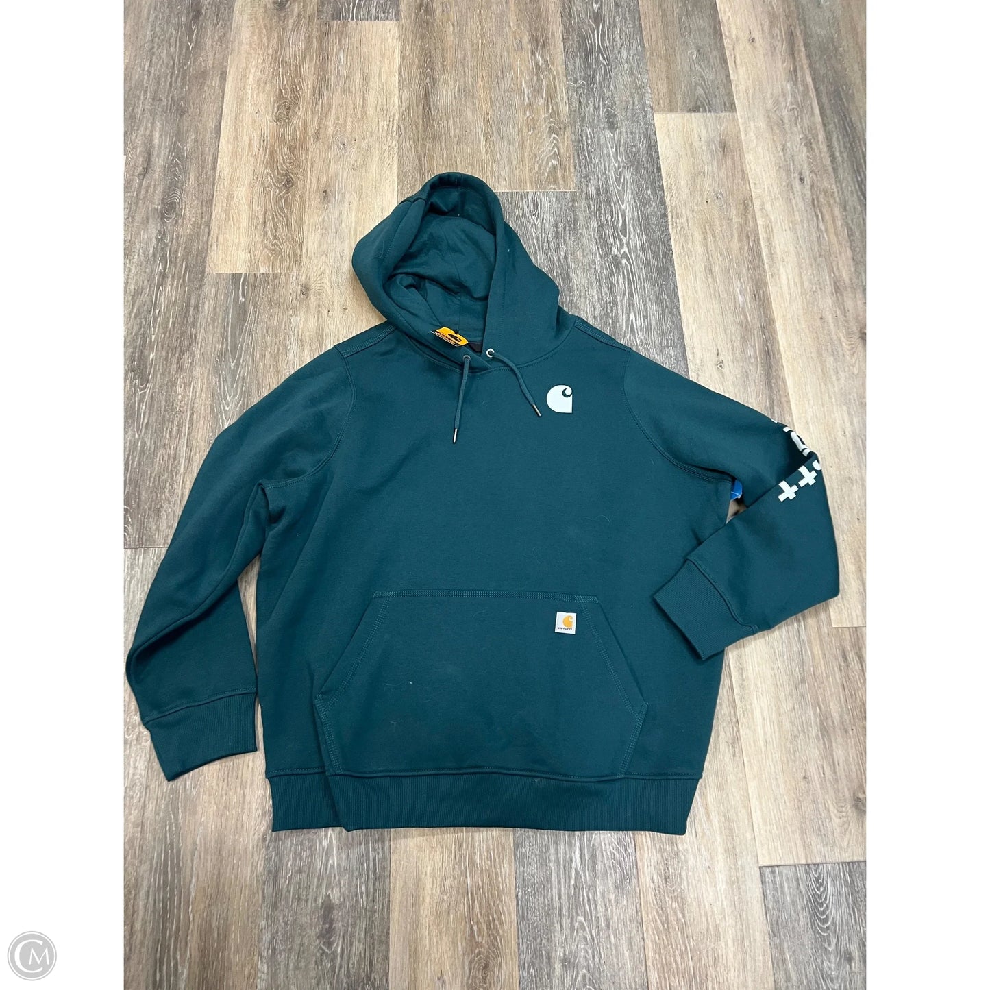 Sweatshirt Hoodie By Carhartt In Teal, Size: 2x