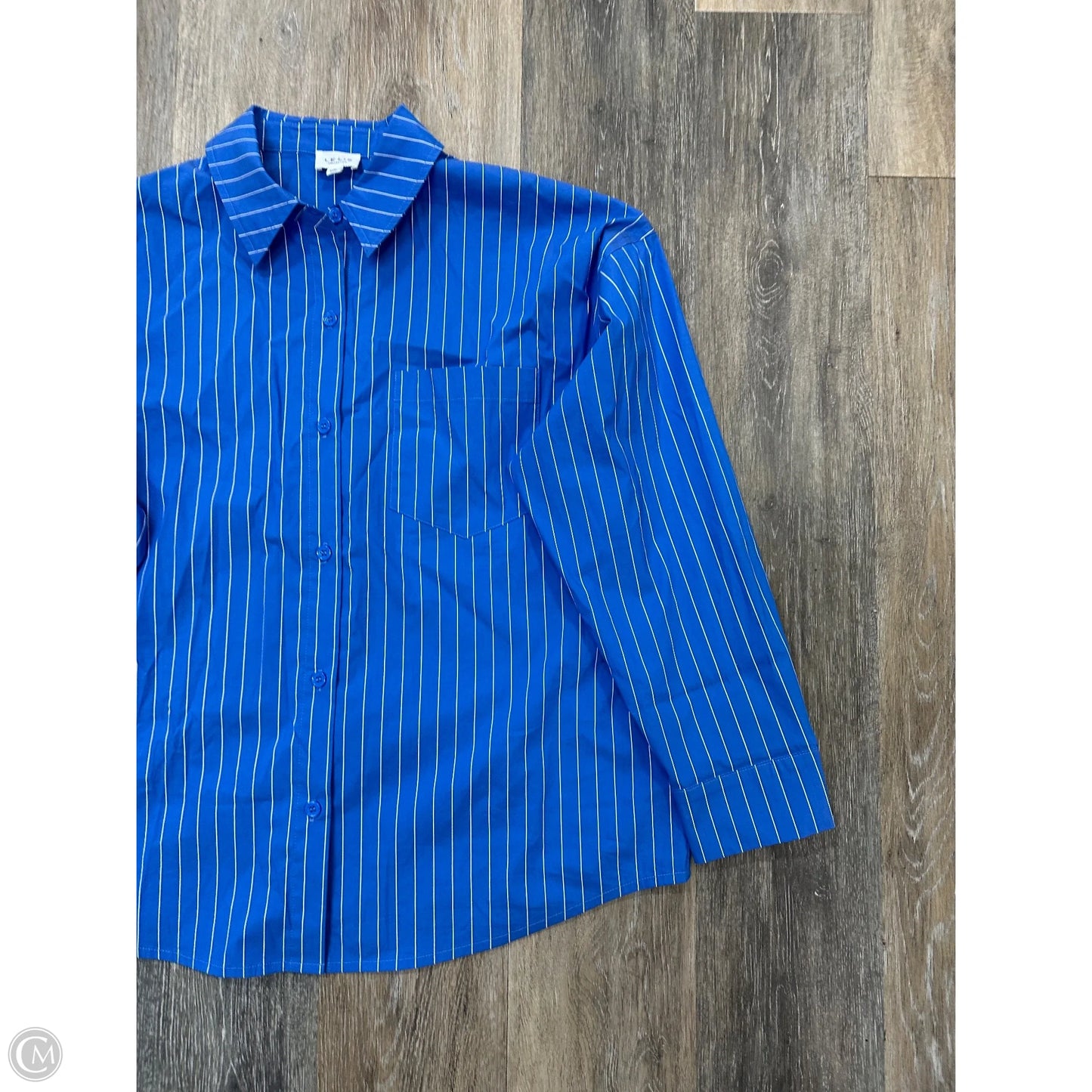 Blouse Long Sleeve By Le Lis In Blue, Size: S