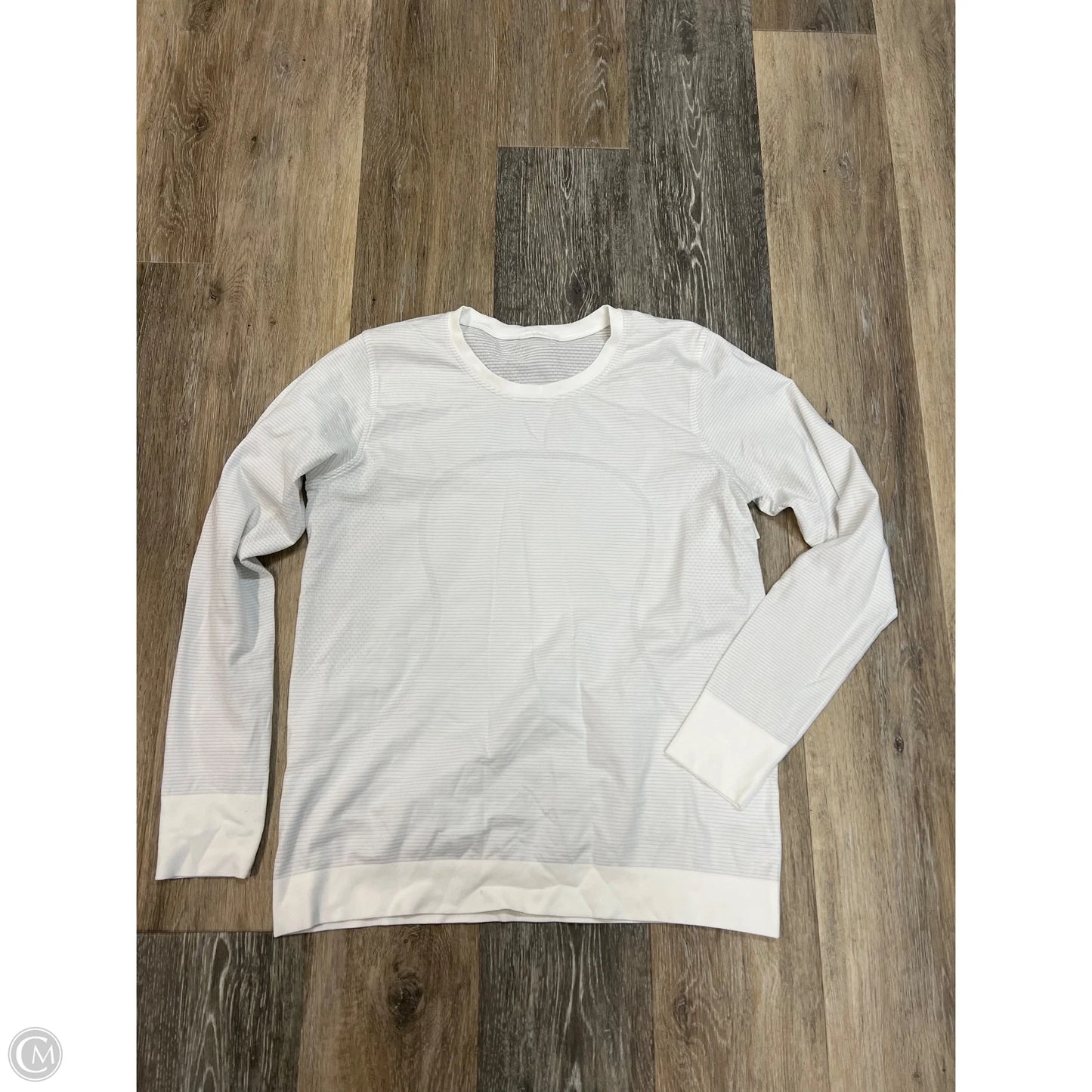 Athletic Top Long Sleeve Crewneck By Lululemon In White, Size: 8