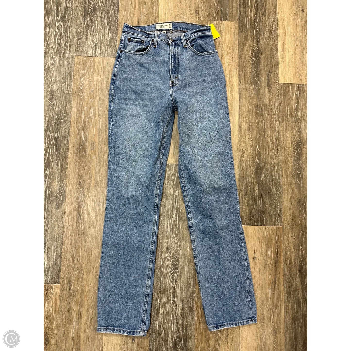 Jeans Straight By Abercrombie And Fitch In Blue Denim, Size: 2