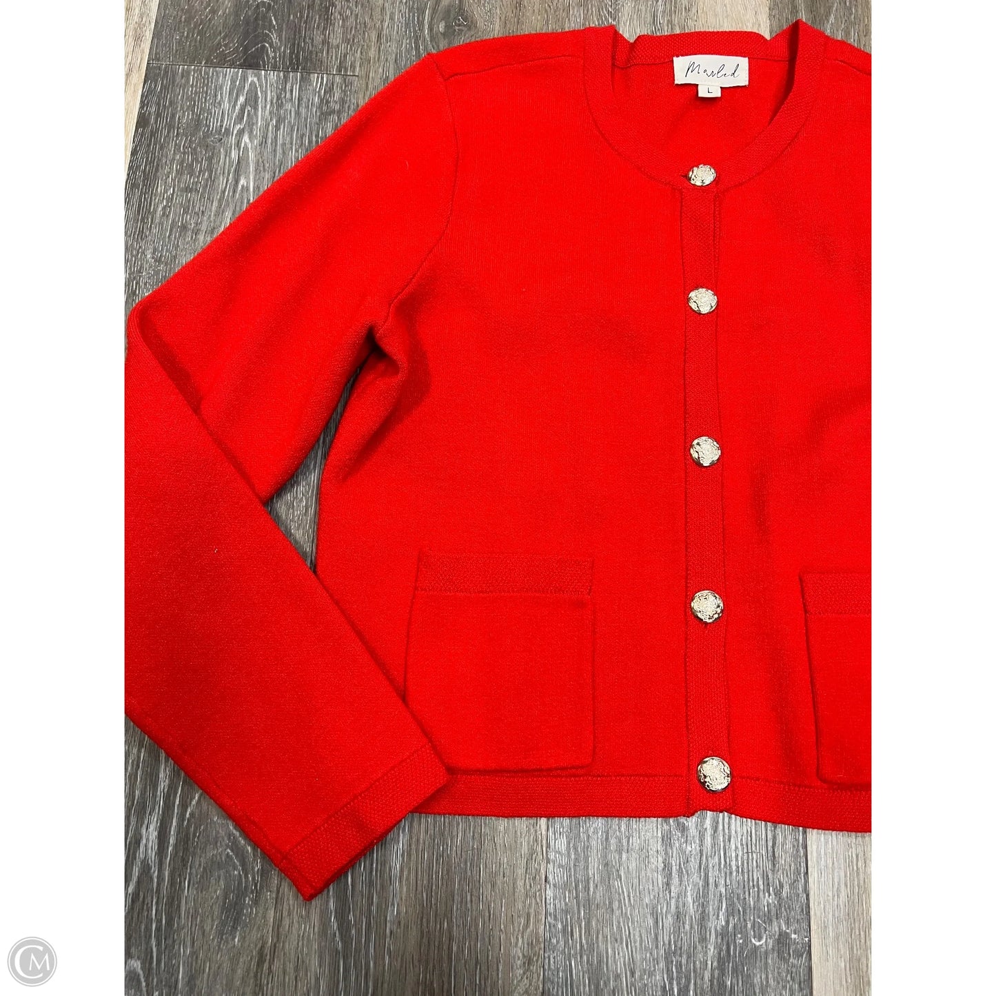 Sweater Cardigan By Marled In Red, Size: L