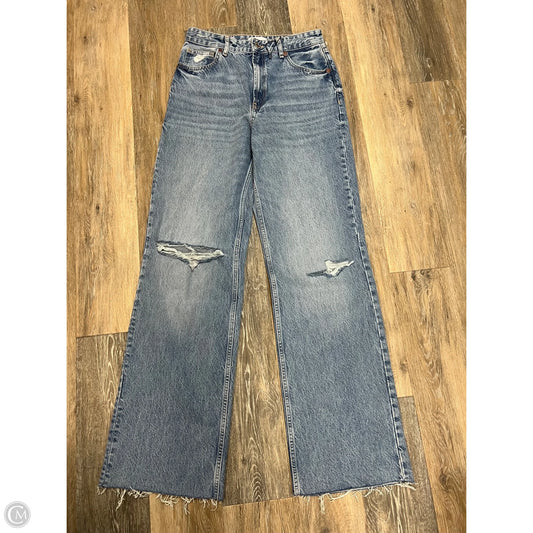 Jeans Straight By Zara In Blue Denim, Size: 8