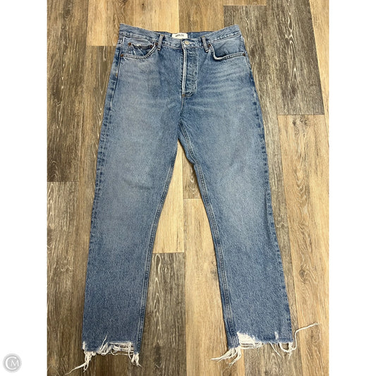 Jeans Straight By Agolde In Blue Denim, Size: 8