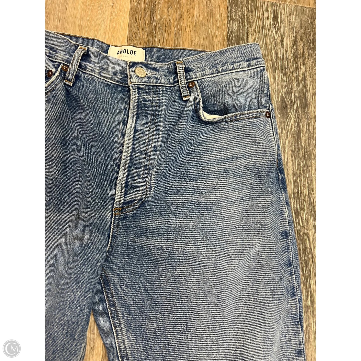 Jeans Straight By Agolde In Blue Denim, Size: 8