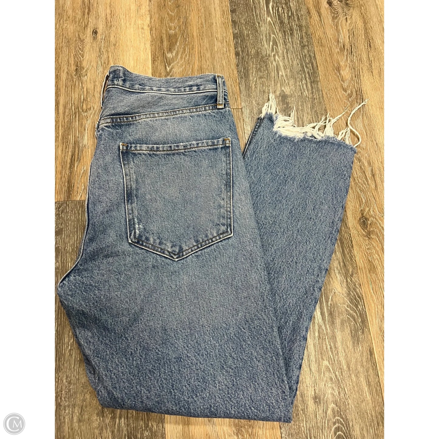 Jeans Straight By Agolde In Blue Denim, Size: 8