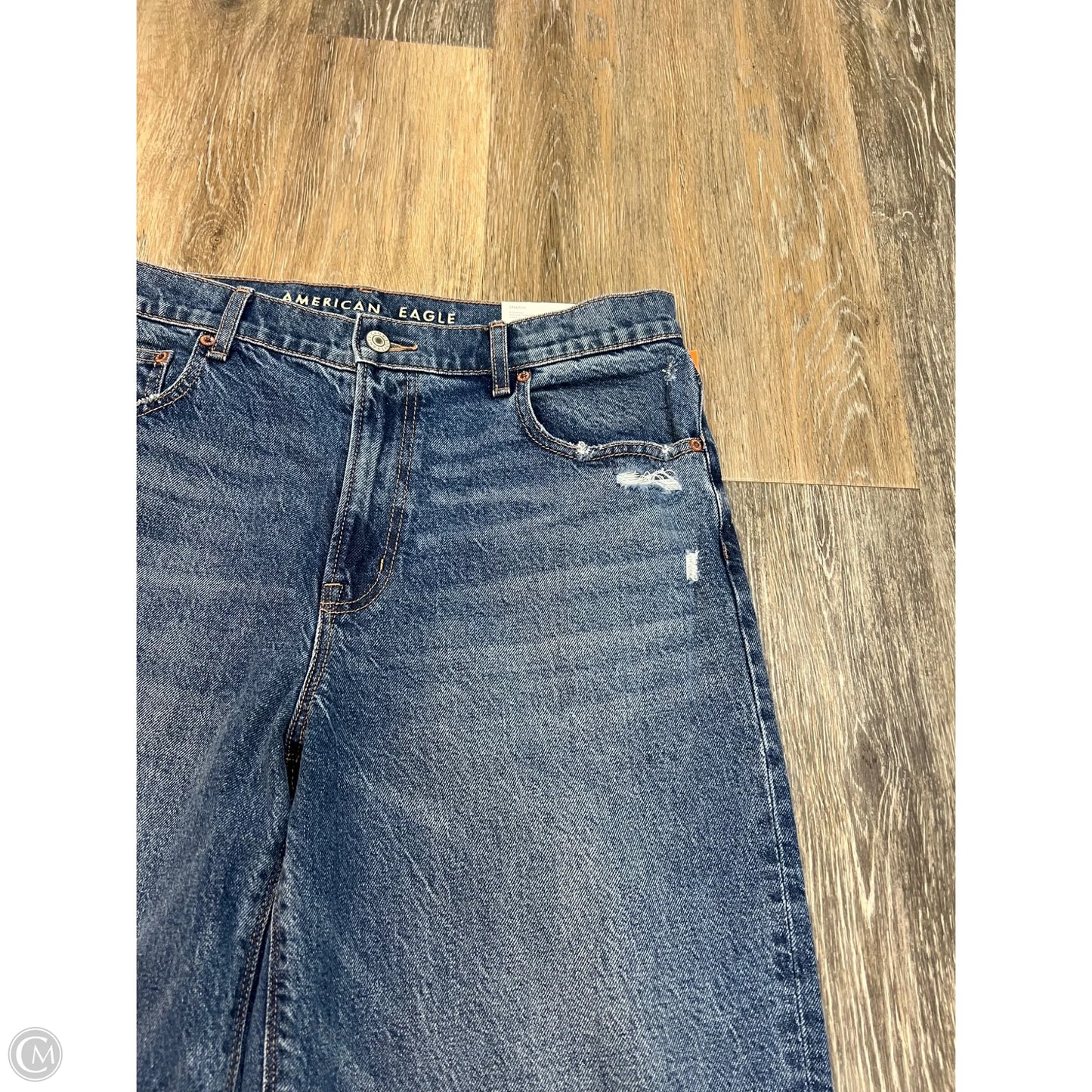 Jeans Straight By American Eagle In Blue Denim, Size: 12/31