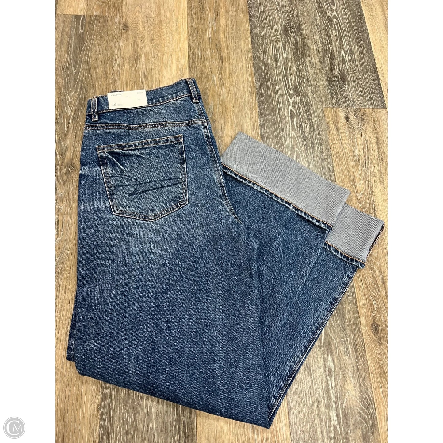 Jeans Straight By American Eagle In Blue Denim, Size: 12/31