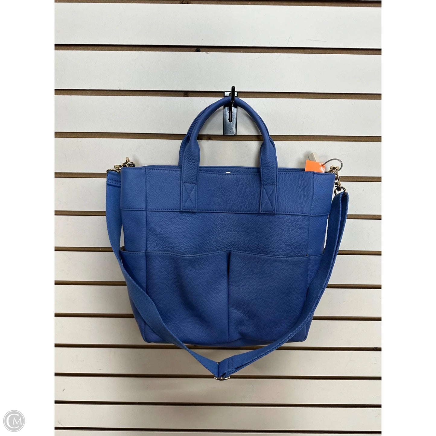 Handbag Leather By Levenger, Size: Medium