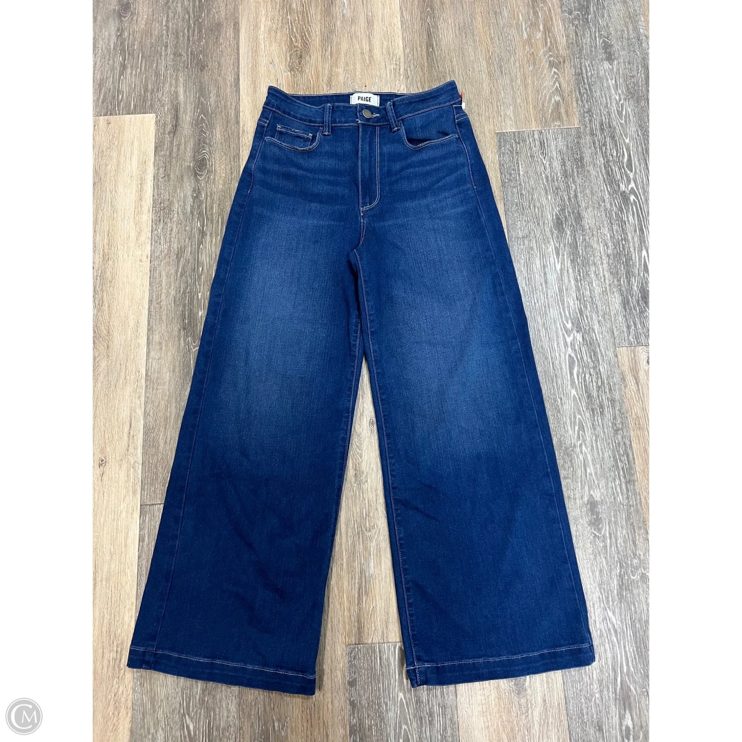 Jeans Wide Leg By Paige In Blue Denim, Size: 4