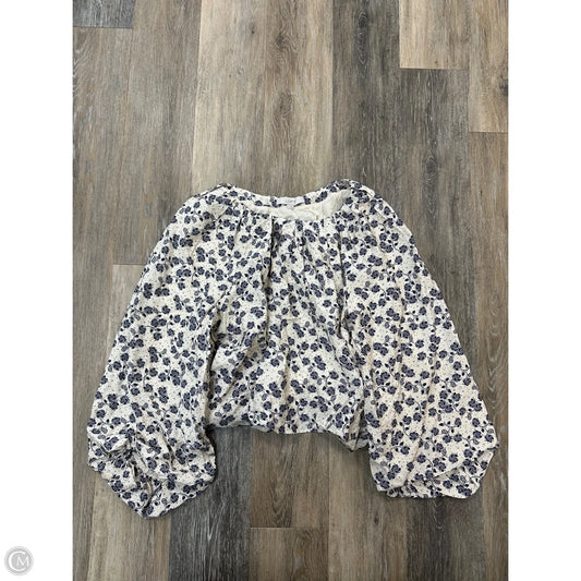 Blouse Long Sleeve By Loft In Floral Print, Size: L