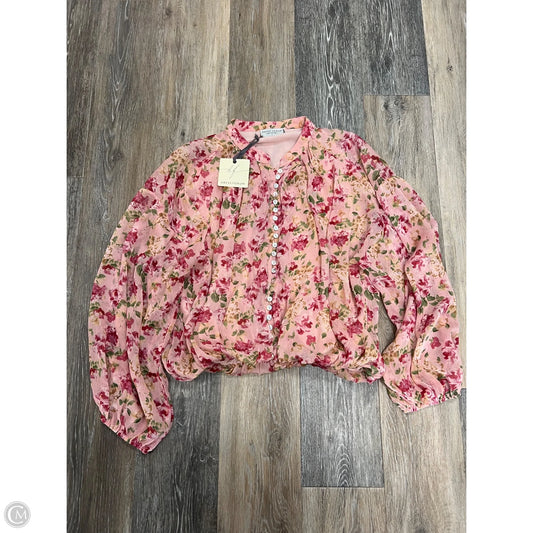 Blouse Long Sleeve By Dress Forum In Pink, Size: L