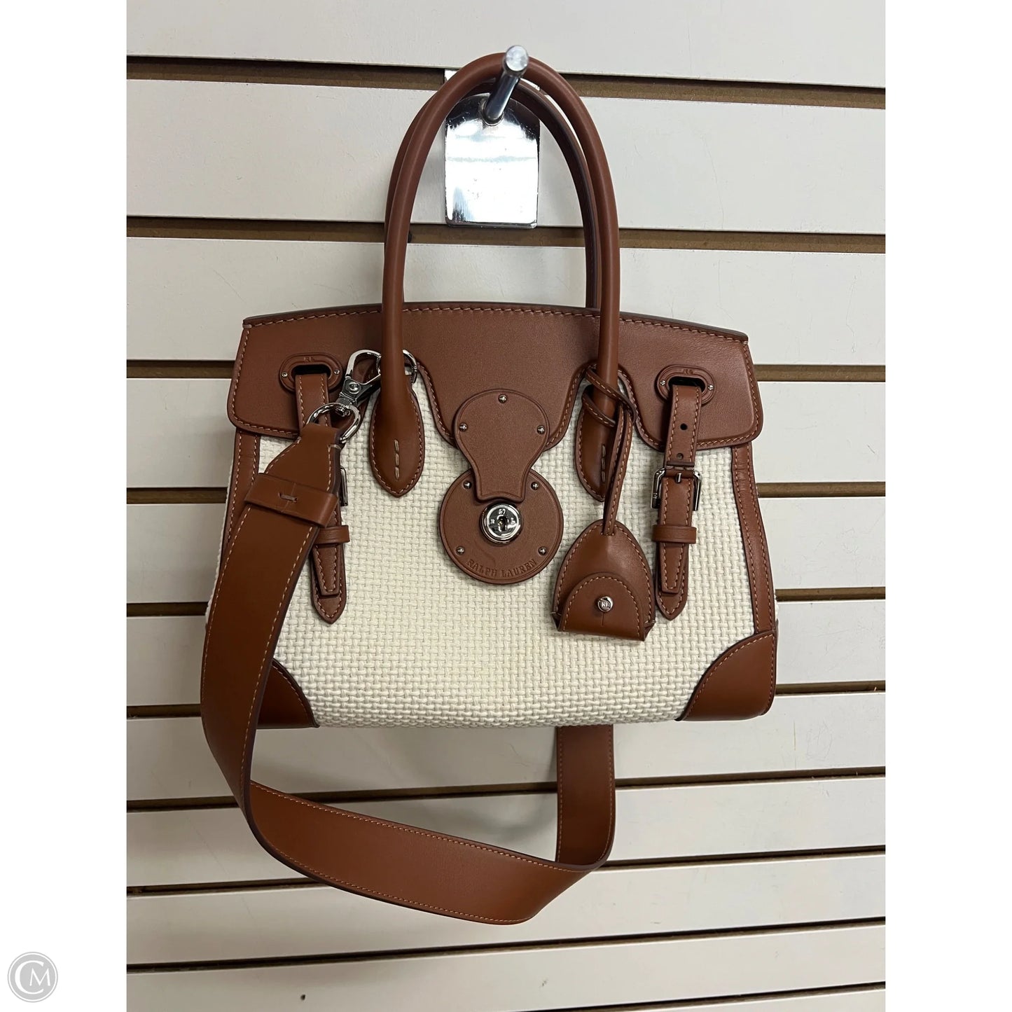 Handbag Leather By Ralph Lauren Black Label, Size: Medium